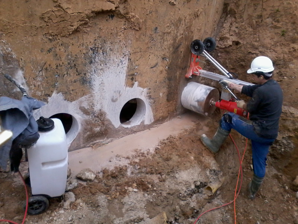 réalisation d’une prestation de carottage en série dans une structure en béton